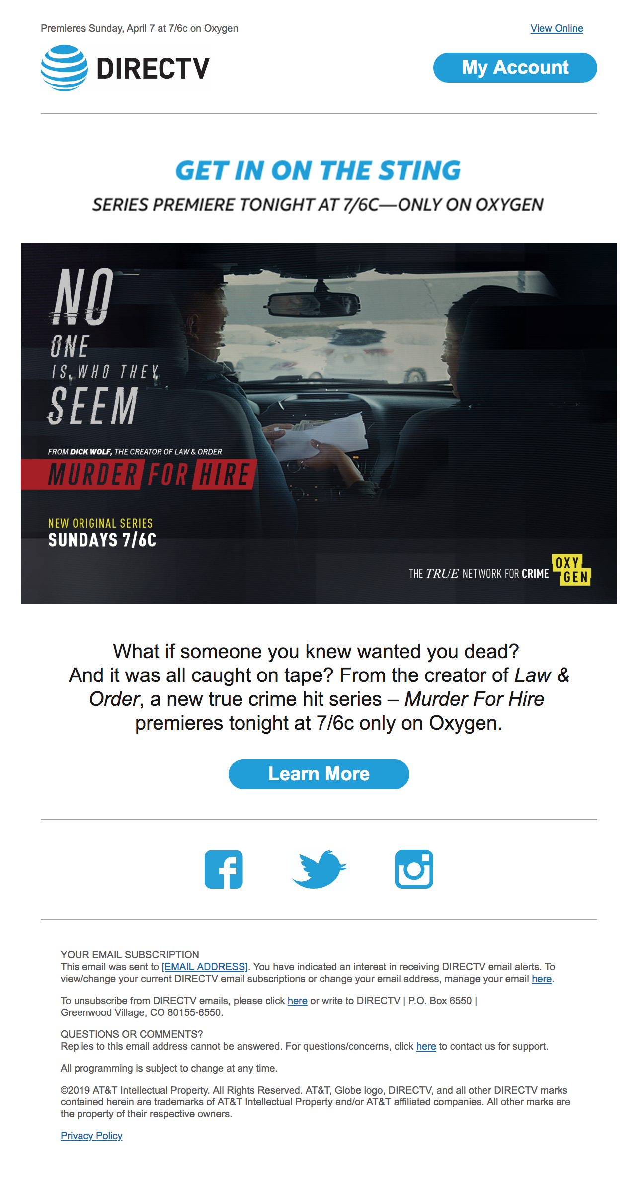 DIRECTV True Crime Network Up-sell